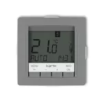 DECO Mechanizm uniwersalnego elektronicznego tygodniowego regulatora temperatury (podświetlenie niebieskie), szary mat