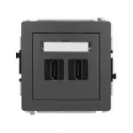 DECO Mechanizm gniazda podwójnego HDMI 2.1, 8K grafitowy mat