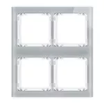 DECO Ramka modułowa 4 krotna (2 poziom, 2 pion) - efekt szkła (ramka szara; spód biała)