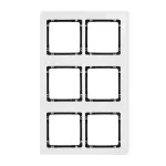 DECO Ramka modułowa 6 krotna (2 poziom, 3 pion) - efekt szkła (ramka biała; spód czarny)
