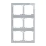 DECO Ramka modułowa 6 krotna (2 poziom, 3 pion) - efekt szkła (ramka szara; spód biała)