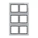 DECO Ramka modułowa 6 krotna (2 poziom, 3 pion) - efekt szkła (ramka szara; spód czarny)