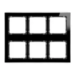 DECO Ramka modułowa 6 krotna (3 poziom, 2 pion) - efekt szkła (ramka czarna; spód czarny)