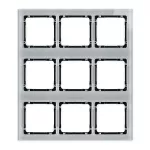 DECO Ramka modułowa 9 krotna (3 poziom, 3 pion) - efekt szkła (ramka szara; spód czarny)