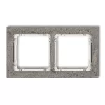 DECO Ramka uniwersalna podwójna - beton (ramka: ciemnoszary; spód: biały)