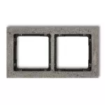 DECO Ramka uniwersalna podwójna - beton (ramka: ciemnoszary; spód: czarny)
