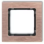 DECO Ramka uniwersalna pojedyncza - aluminium szczotkowane (ramka: kolor miedziany; spód: czarny) miedziany