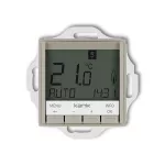 ICON Mechanizm uniwersalnego elektronicznego tygodniowego regulatora temperatury (podświetlenie niebieskie)  taupe