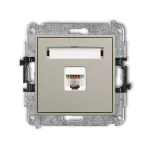 ICON Mechanizm gniazda komputerowego pojedynczego 1xRJ45, kat. 5e, 8-stykowy taupe