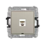 ICON Mechanizm gniazda komputerowego pojedynczego 1xRJ45, kat. 5e, 8-stykowy, bez pola opisowego taupe