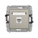 ICON Mechanizm gniazda komputerowego pojedynczego 1xRJ45, kat. 6, 8-stykowy taupe