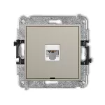 ICON Mechanizm gniazda komputerowego pojedynczego 1xRJ45, kat. 6, 8-stykowy, bez pola opisowego taupe