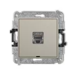ICON Mechanizm gniazda komputerowego pojedynczego 1xRJ45, kat. 6, ekranowany,  8-stykowy, bez pola opisowego taupe