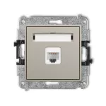 ICON Mechanizm gniazda komputerowego pojedynczego 1xRJ45, kat. 6A, 8-stykowy taupe
