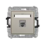 ICON Mechanizm gniazda komputerowego pojedynczego 1xRJ45, kat. 8, ekranowany, 8-stykowy taupe