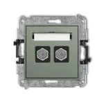ICON Mechanizm gniazda antenowego podwójnego typu F (SAT) niklowany szałwiowy