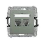 ICON Mechanizm gniazda komputerowego podwójnego 2xRJ45, kat. 6, ekranowany, 8-stykowy szałwiowy