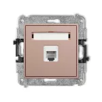 ICON Mechanizm gniazda telefonicznego pojedynczego 1xRJ11, 4-stykowy, beznarzędziowe łososiowy