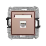 ICON Mechanizm gniazda komputerowego pojedynczego 1xRJ45, kat. 6, 8-stykowy łososiowy