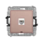 ICON Mechanizm gniazda komputerowego pojedynczego 1xRJ45, kat. 6, 8-stykowy, bez pola opisowego łososiowy