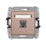 ICON Mechanizm gniazda komputerowego pojedynczego 1xRJ45, kat. 6, ekranowany,  8-stykowy łososiowy