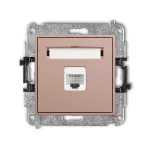 ICON Mechanizm gniazda komputerowego pojedynczego 1xRJ45, kat. 6A, 8-stykowy łososiowy