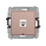 ICON Mechanizm gniazda komputerowego pojedynczego 1xRJ45, kat. 6A, 8-stykowy, bez pola opisowego łososiowy