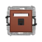 ICON Mechanizm gniazda komputerowego pojedynczego 1xRJ45, kat. 5e, 8-stykowy terakota