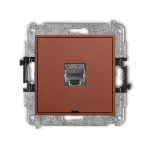ICON Mechanizm gniazda komputerowego pojedynczego 1xRJ45, kat. 6, ekranowany,  8-stykowy, bez pola opisowego terakota