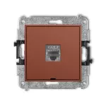 ICON Mechanizm gniazda komputerowego pojedynczego 1xRJ45, kat. 7, ekranowany, 8-stykowy, bez pola opisowego terakota