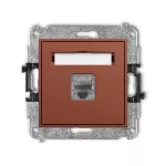 ICON Mechanizm gniazda komputerowego pojedynczego 1xRJ45, kat. 8, ekranowany, 8-stykowy terakota