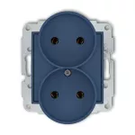 ICON Mechanizm gniazda podwójnego do ramki bez uziemienia 2x2P (bez przesłon torów prądowych) navy blue
