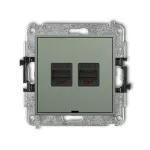 MINI Mechanizm gniazda komputerowego podwójnego 2xRJ45, kat. 6, 8-stykowy, bez pola opisowego szałwiowy