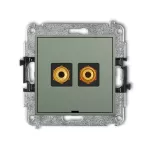 MINI Mechanizm gniazda głośnikowego pojedynczego, bez pola opisowego (typu banan - czerwony i czarny, pozłacany, 4 mm2, skręcany) szałwiowy