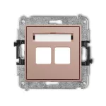 MINI Mechanizm gniazda multimedialnego podwójnego bez modułu (standard Keystone) łososiowy