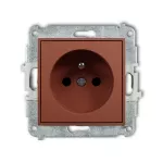 MINI Mechanizm gniazda pojedynczego z uziemieniem 2P+Z (przesłony torów prądowych) terakota