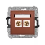 MINI Mechanizm gniazda głośnikowego pojedynczego (typu banan - czerwony i czarny, pozłacany, 4 mm2, do lutowania) terakota