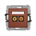 MINI Mechanizm gniazda głośnikowego pojedynczego (typu banan - czerwony i czarny, pozłacany, 4 mm2, skręcany) terakota