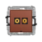 MINI Mechanizm gniazda głośnikowego pojedynczego, bez pola opisowego (typu banan - czerwony i czarny, pozłacany, 4 mm2, skręcany) terakota