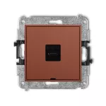 MINI Mechanizm gniazda pojedynczego 1xUSB C-C, bez pola opisowego terakota