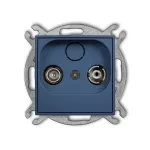 MINI Mechanizm gniazda abonenckiego RTV przelotowego 9dB navy blue