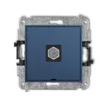 MINI Mechanizm gniazda antenowego pojedynczego typu F (SAT) niklowany, bez pola opisowego navy blue
