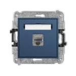 MINI Mechanizm gniazda komputerowego pojedynczego 1xRJ45, kat. 8, ekranowany, 8-stykowy navy blue