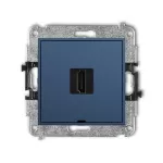 MINI Mechanizm gniazda pojedynczego HDMI 2.0, 4K, bez pola opisowego navy blue