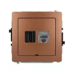 DECO Mechanizm gniazda pojedynczego HDMI 2.1, 8K + gniazda komp. poj. 1xRJ45, kat. 8, ekranowany, 8-stykowy, bez pola opisowego brązowy metalik