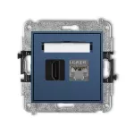 MINI Mechanizm gniazda pojedynczego HDMI 2.0, 4K + gniazda komp. poj. 1xRJ45, kat. 6, ekranowany, 8-stykowy navy blue