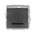 ICON Mechanizm łącznika hotelowego pojedynczego (podświetlenie niebieskie) grafitowy