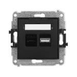 MINI Mechanizm ładowarki USB podwójnej USB C + USB A, 30W max. czarny mat