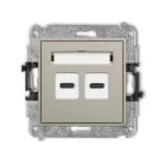MINI Mechanizm ładowarki USB podwójnej 2xUSB C, 30W max. taupe