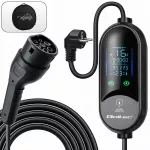 Qoltec Mobilna ładowarka do samochodu elektrycznego EV i hybryd z regulacją 2w1 Typ2 | 3.5kW | 230V | SCHUKO 16A | LED |  5m